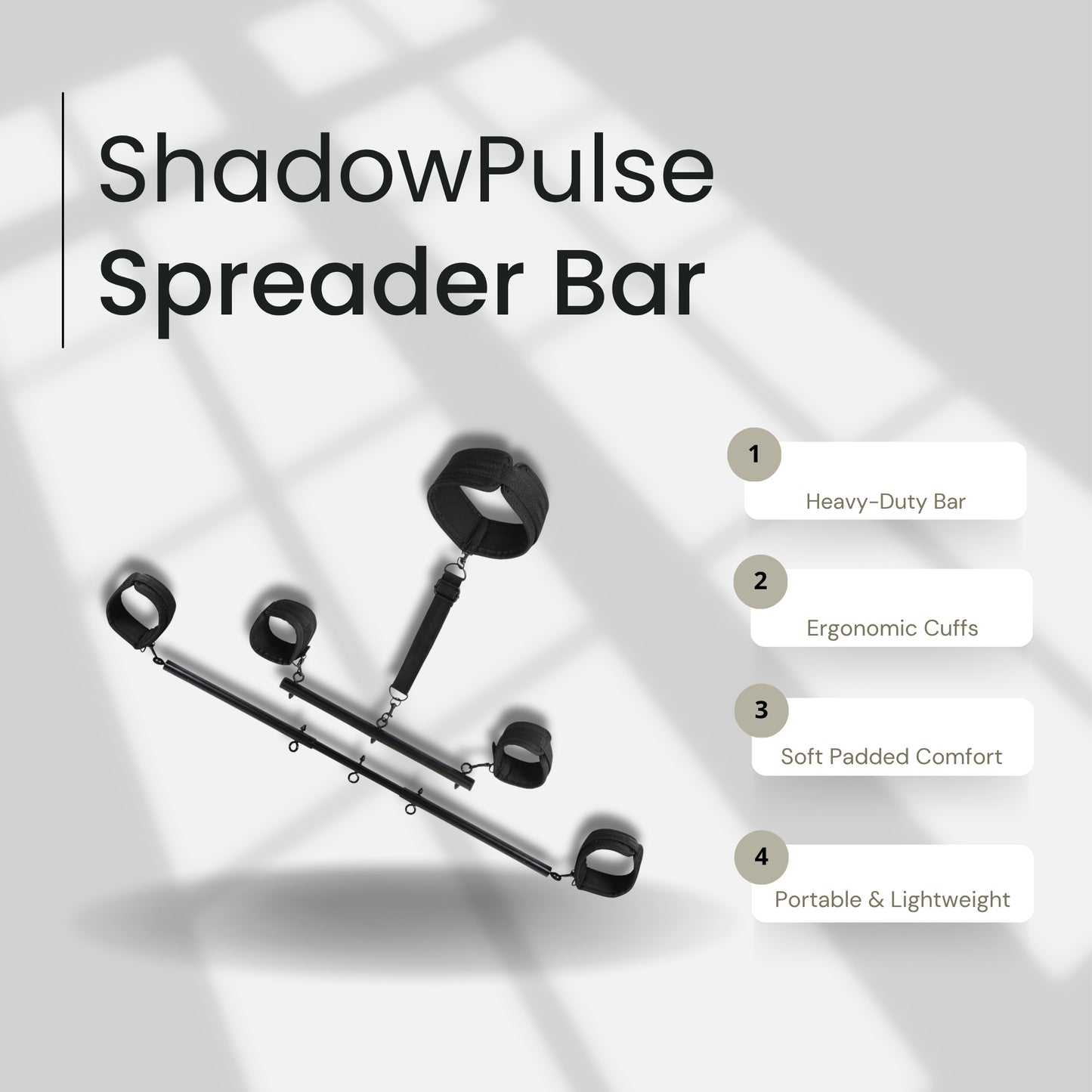 ShadowPulse Spreader Bar Bondage Set