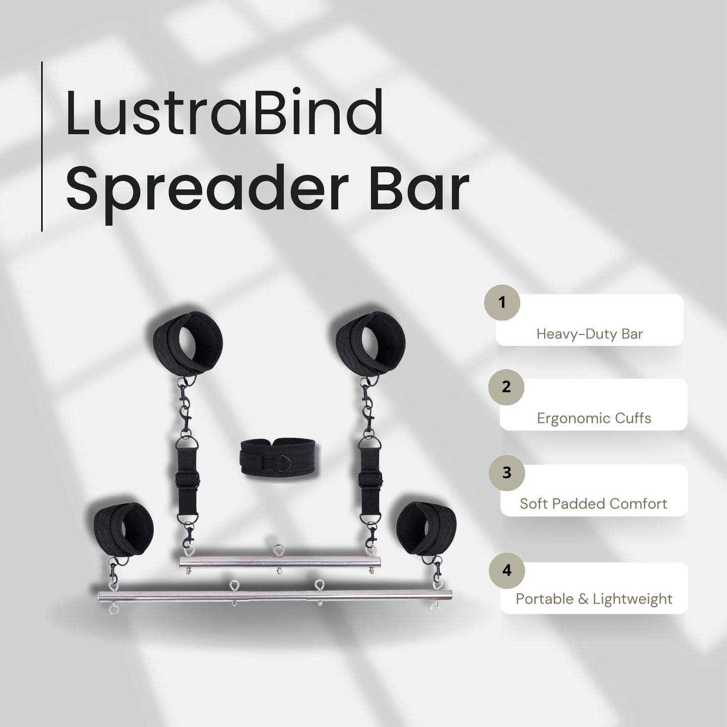 LustraBind Spreader Bar Bondage Set