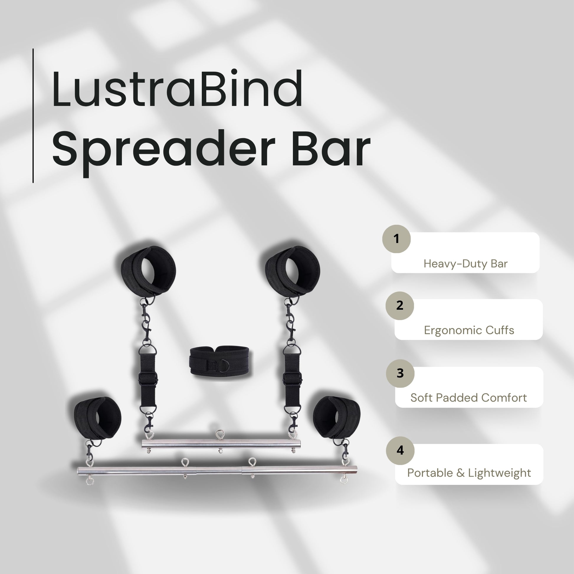 LustraBind Spreader Bar Bondage Set