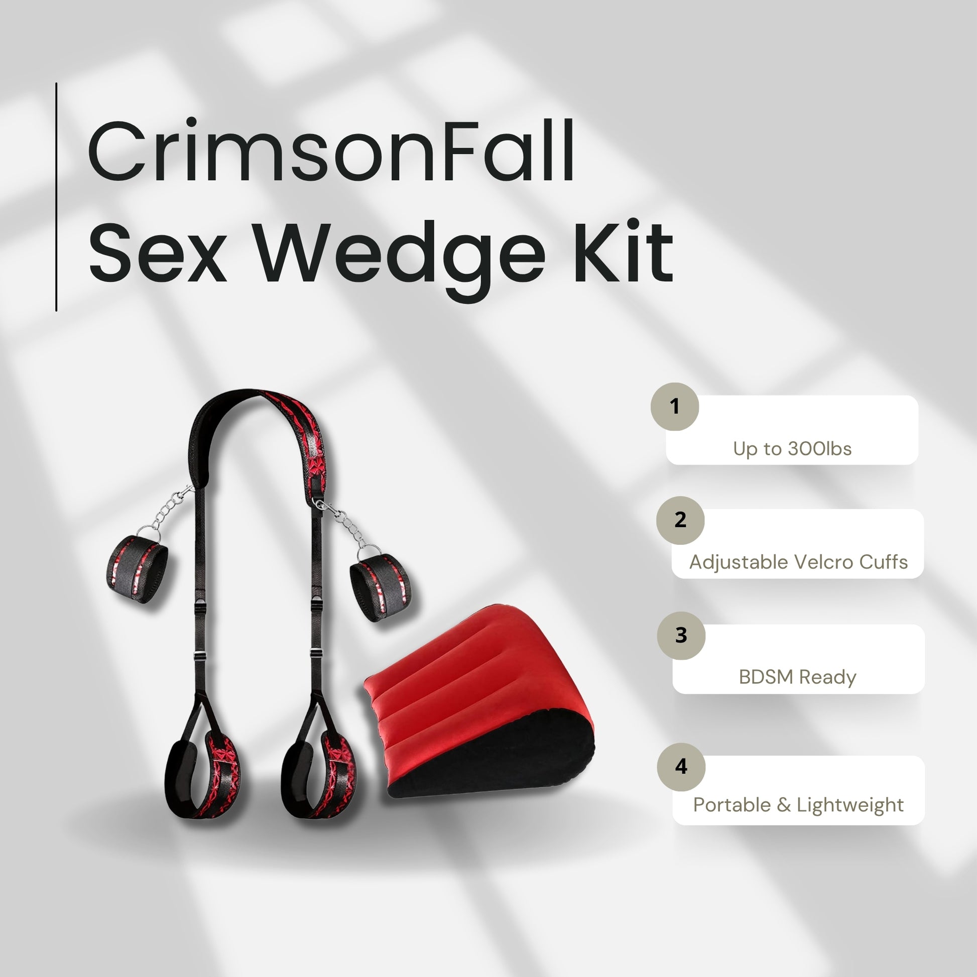 CrimsonFall BDSM Restraint & Positioning Wedge Kit