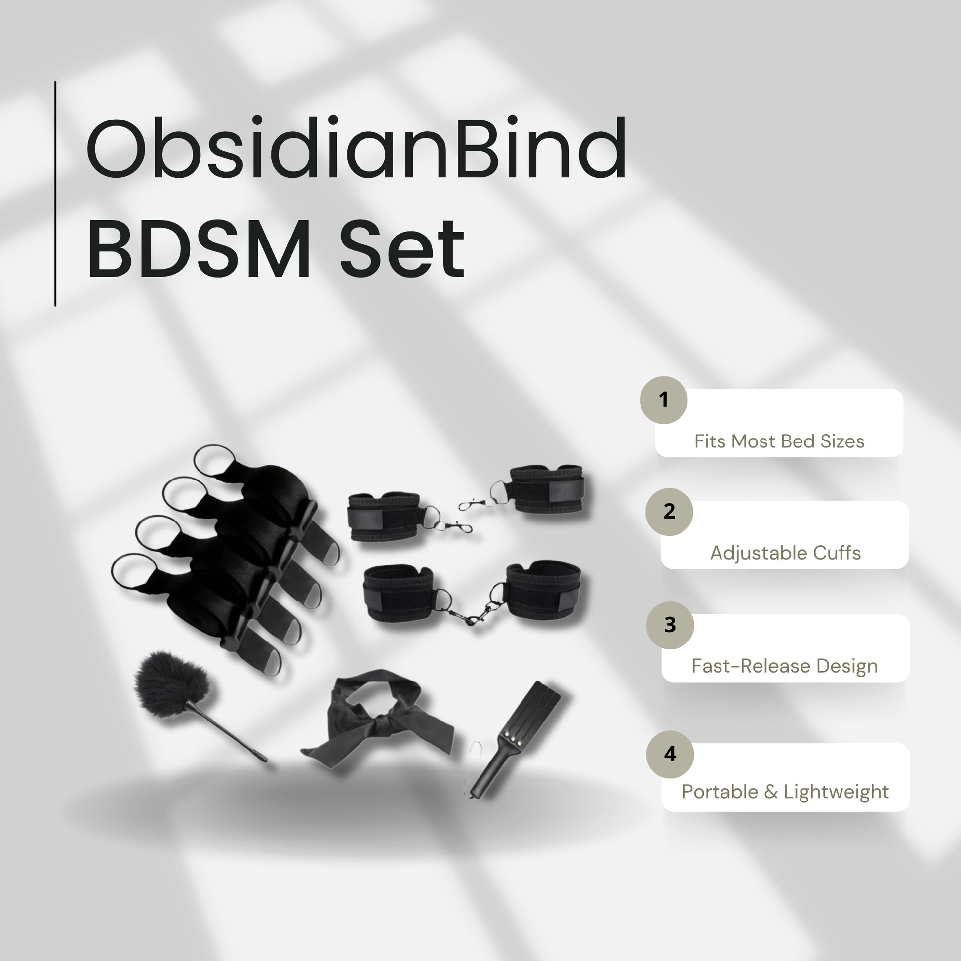 ObsidianBind Deluxe Bed Restraints Set