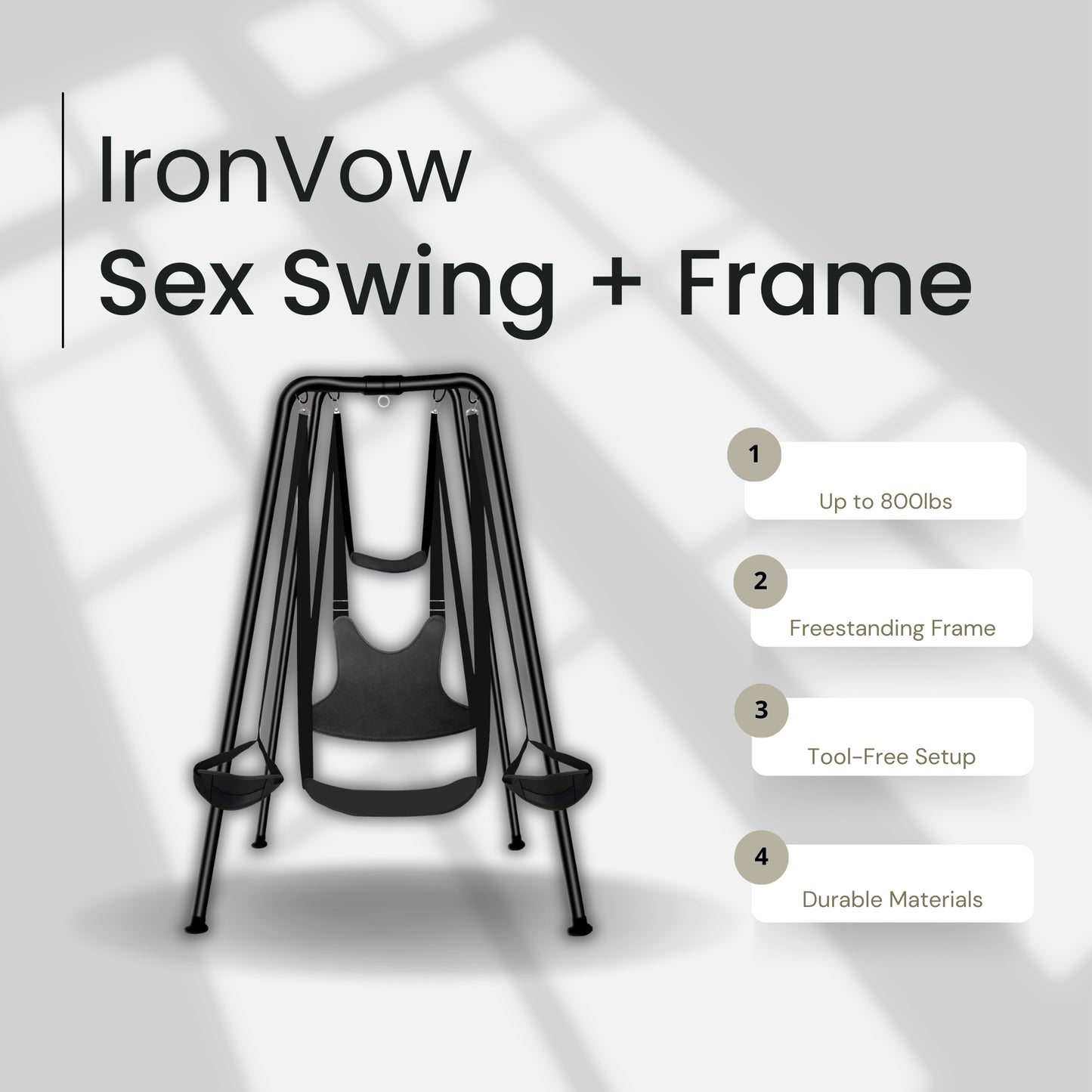 IronVow Heavy-Duty Freestanding Sex Swing Frame