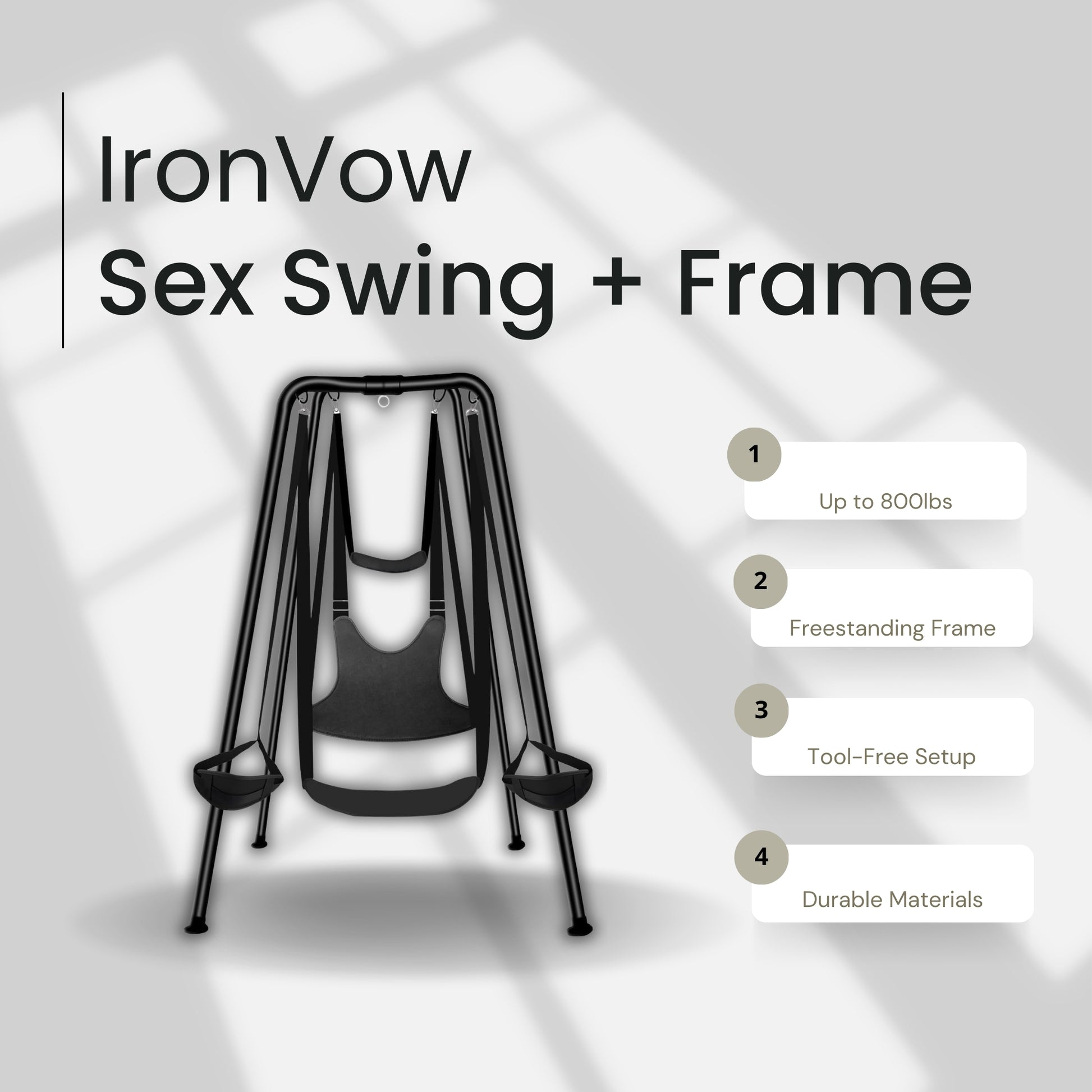IronVow Heavy-Duty Freestanding Sex Swing Frame