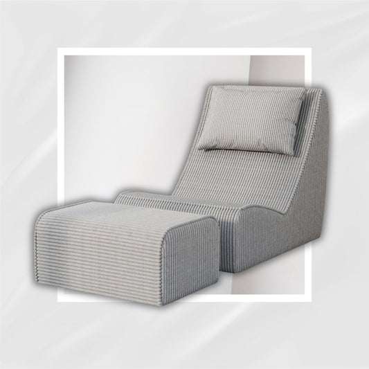 VelvetEaseCorduroy Sex Chaise with Ottoman