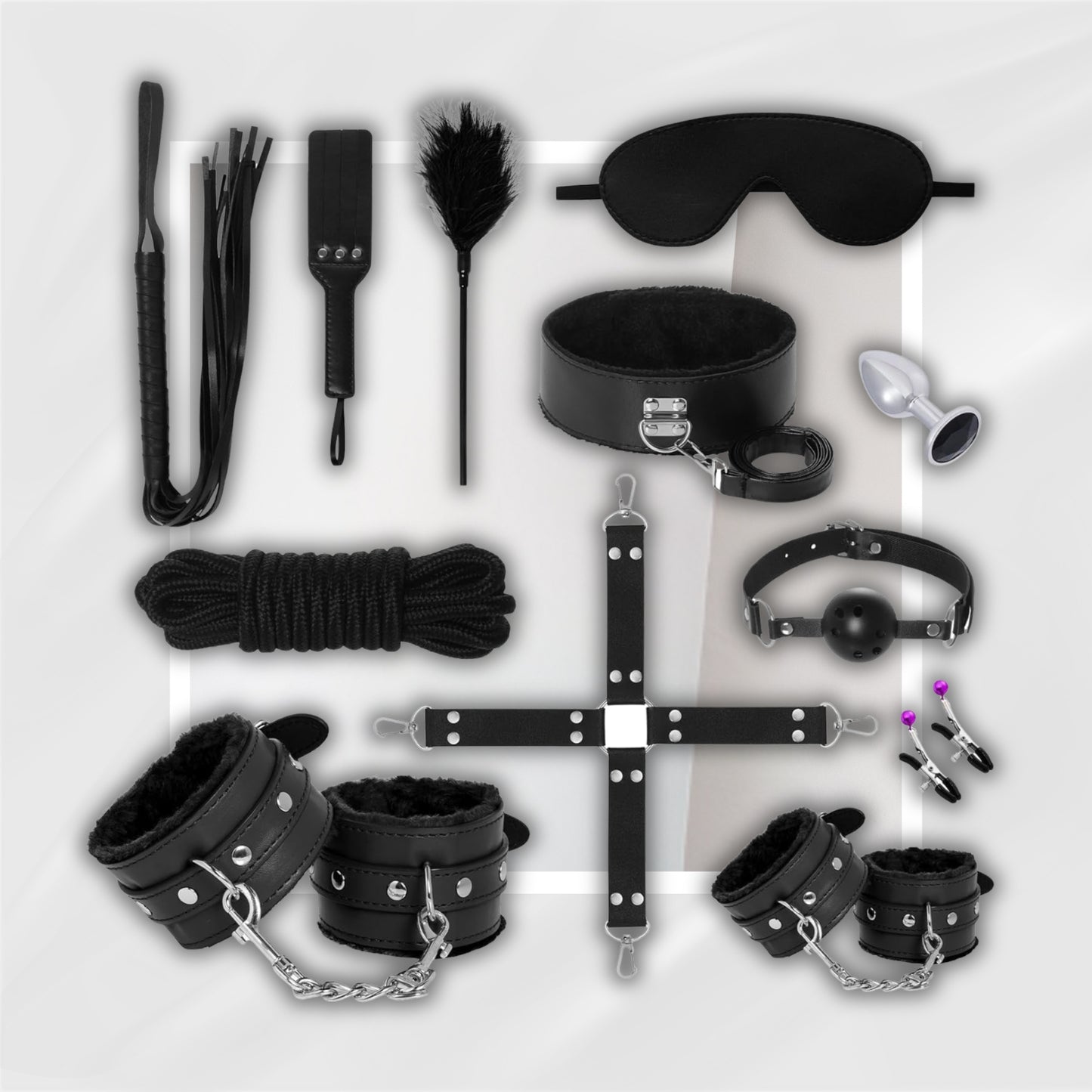 VelvetChain BDSM Kit 12 Piece Bondage Set