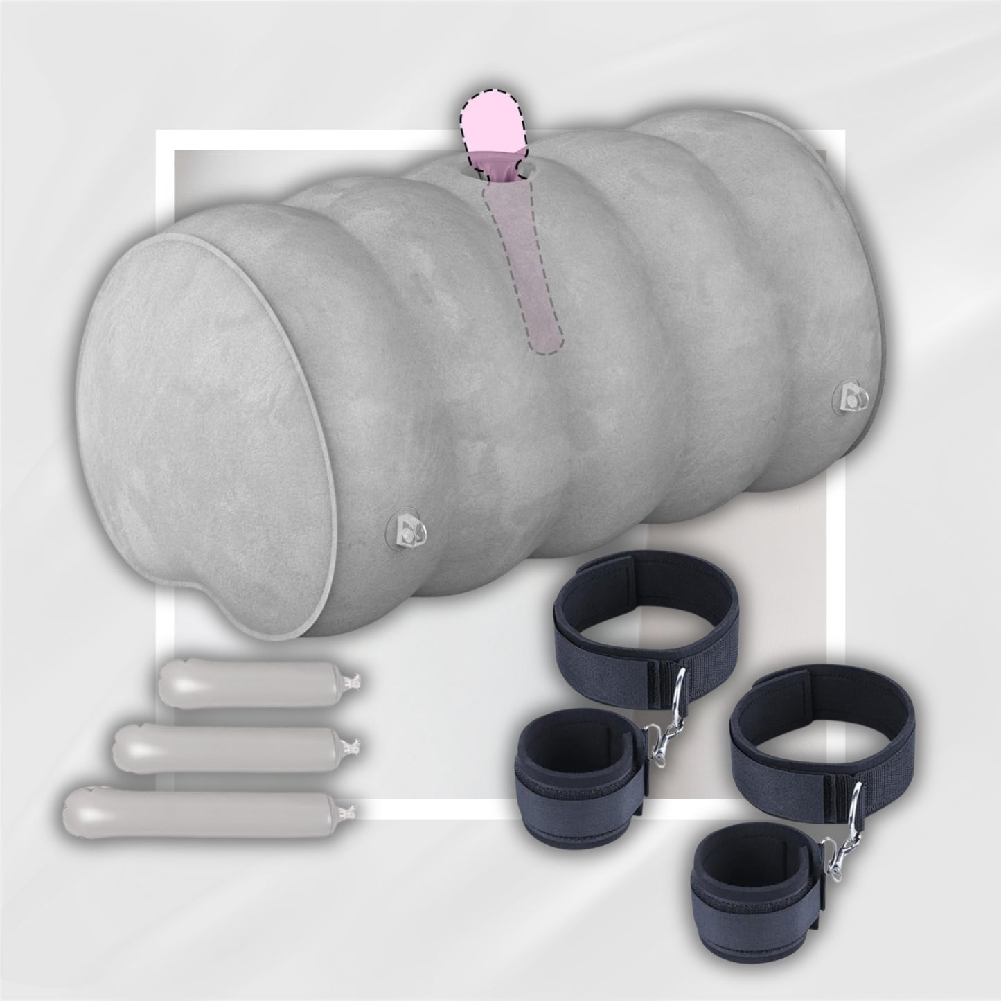HeartFlex Inflatable Bondage Pillow with Toy Mount