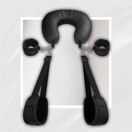 SilkRest Bondage Sling Neck Pillow with Cuffs
