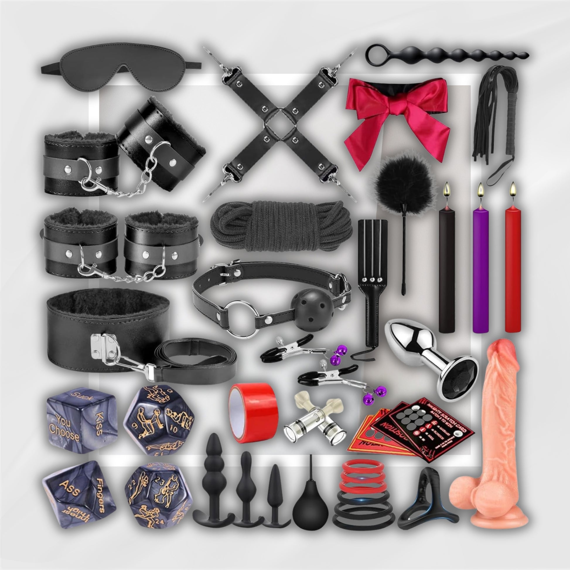 VelvetLock Adjustable BDSM Leather Bondage Cuffs
