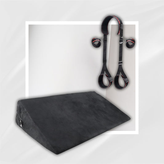 ApexBond Positioning Sex Wedge Pillow with Restraint Sling
