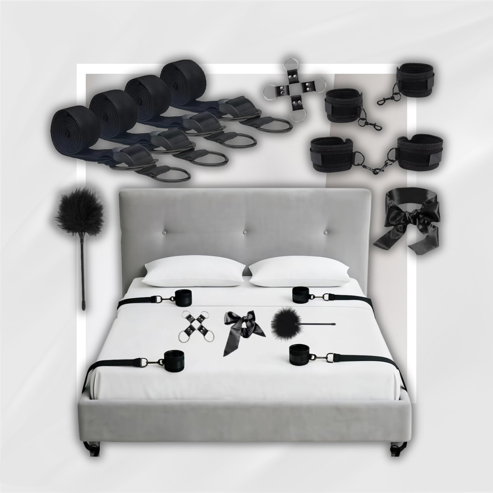 MidnightVice Adjustable BDSM Bed Bondage Kit