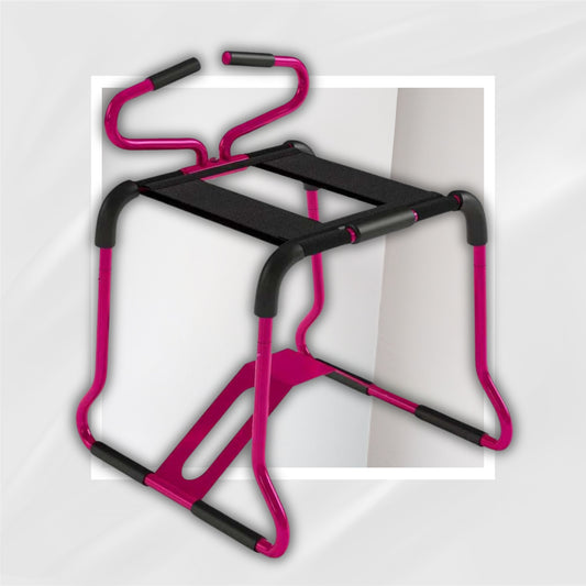 RoséLift Rose Pink Sex Chair with Handrails