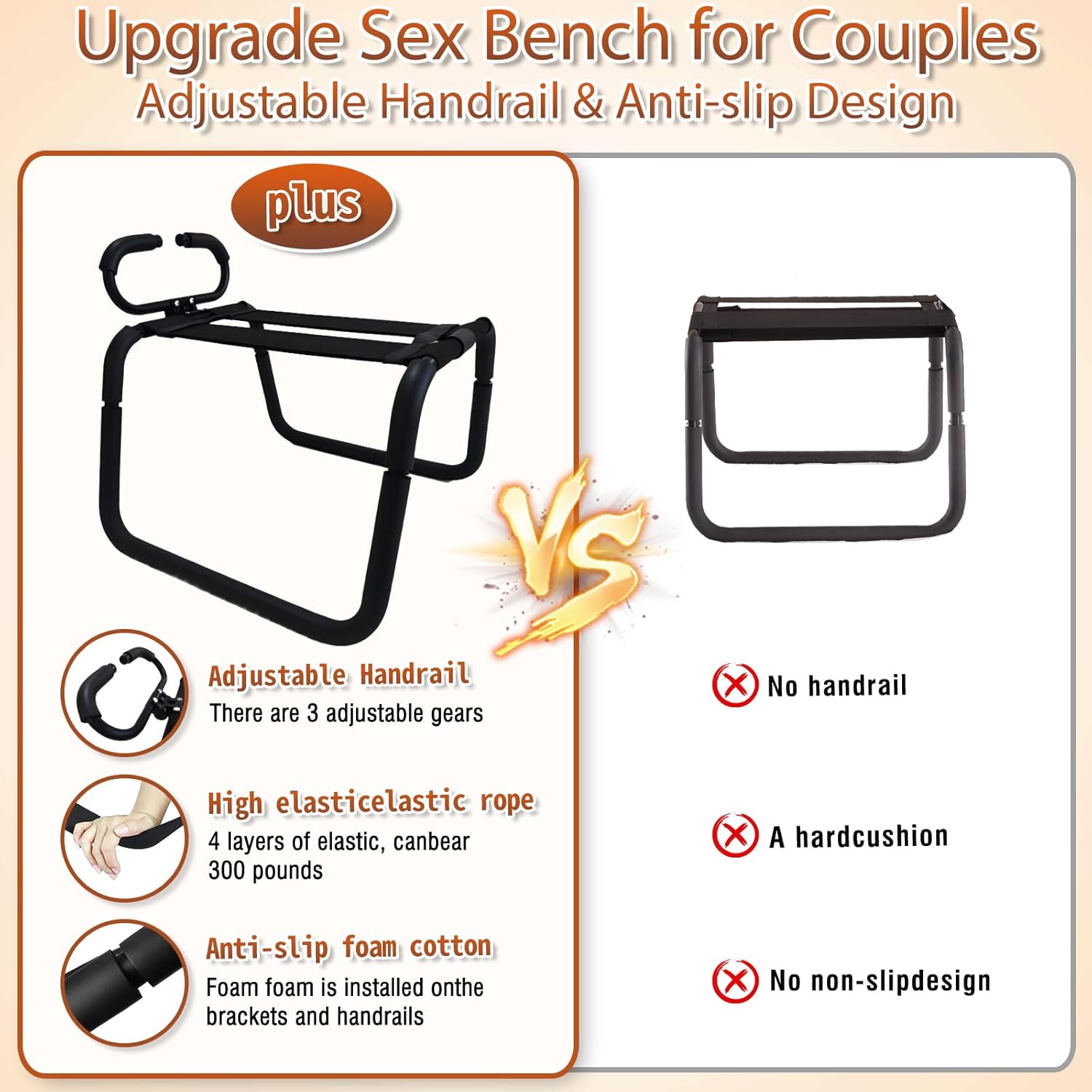 KinkLift Bouncing Sex Chair with Armrests