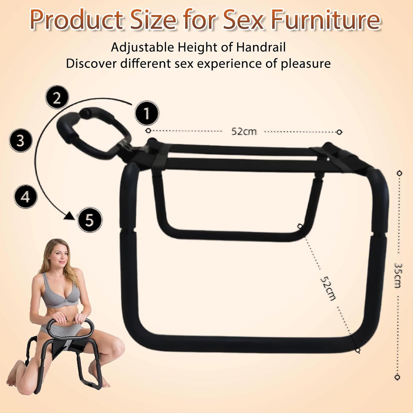 KinkLift Bouncing Sex Chair with Armrests
