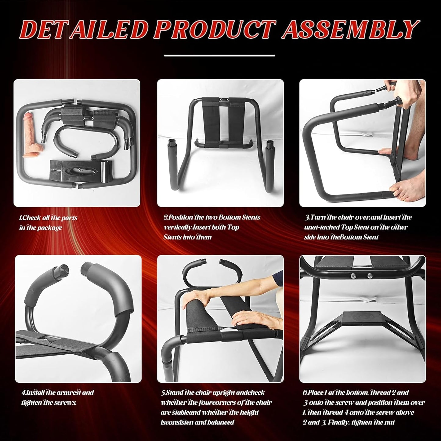 LockAngle Sex Chair with Dildo & Armrests