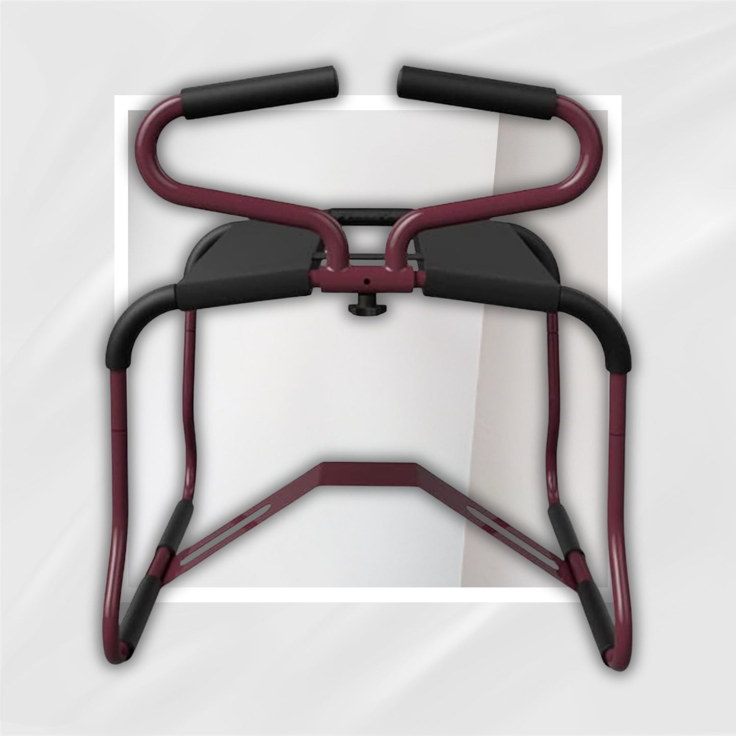 MerlotGrip Wine Red Sex Chair with Mount & Adjustable Handrails