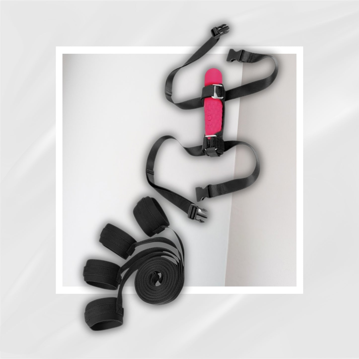 SurrenderSuite BDSM Bed Restraints Set | Wand Holder