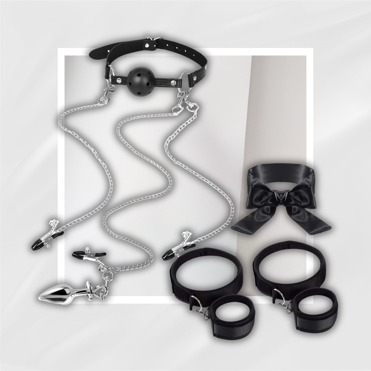 DarkPulse BDSM Bondage Restraint Anal Plug Kit