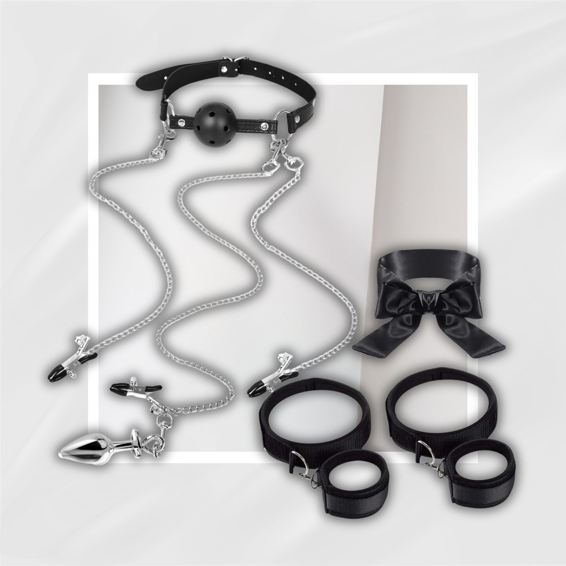 DarkPulse BDSM Bondage Restraint Anal Plug Kit