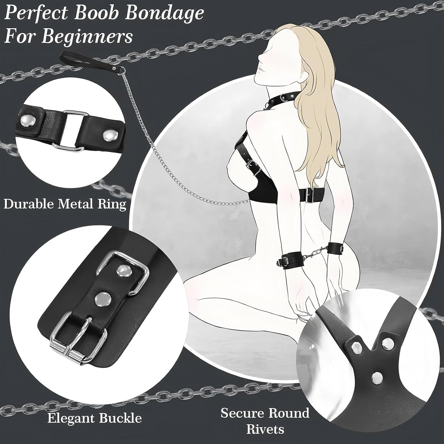 CorsetChain Adjustable BDSM Breast Bondage Harness Set