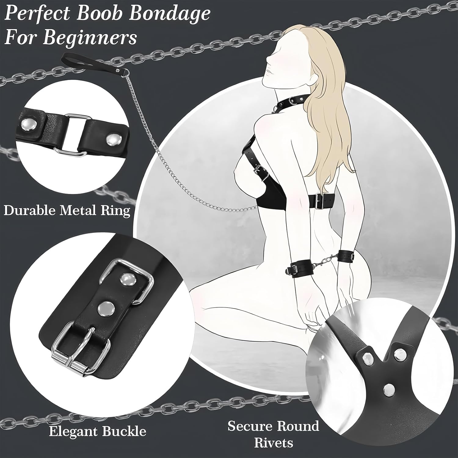 CorsetChain Adjustable BDSM Breast Bondage Harness Set