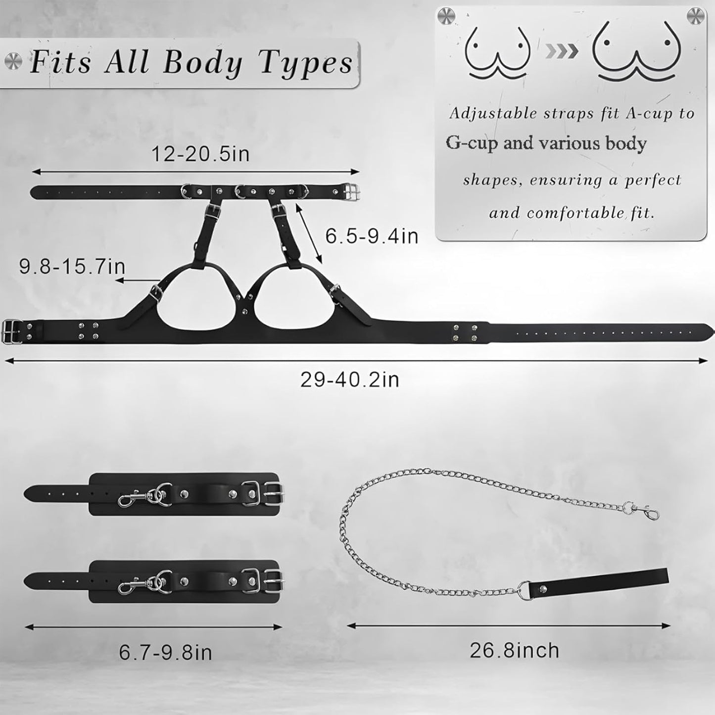 CorsetChain Adjustable BDSM Breast Bondage Harness Set