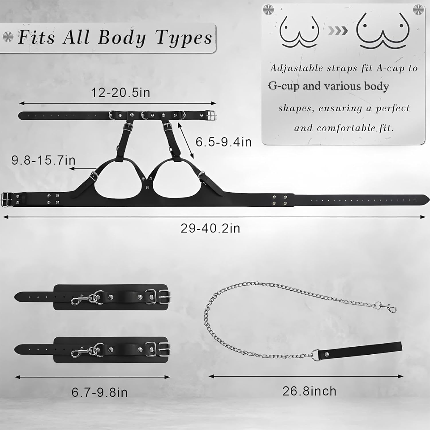 CorsetChain Adjustable BDSM Breast Bondage Harness Set