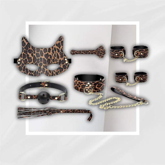 LeopardLust 7-Piece BDSM Bondage Kit