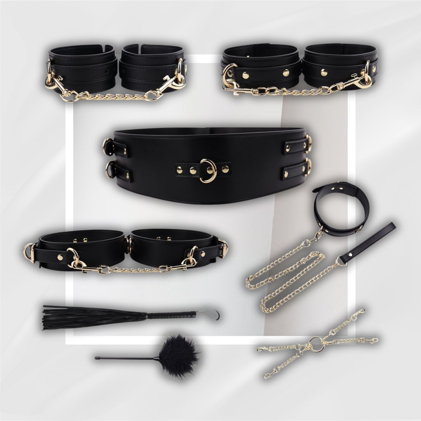 TotalBind BDSM Body Restraint Kit – Neck to Ankle, 8 Pcs