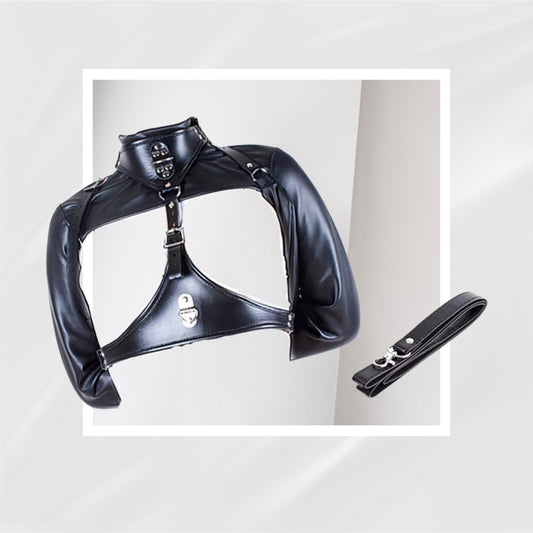 HighCollar Cupless Neck Collar BDSM Breast Harness