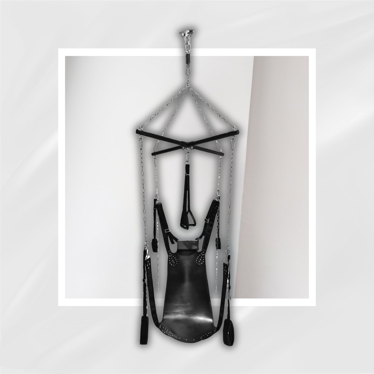 WeightlessLuxe Ceiling Sex Swing – Steel Frame, Leather Seat, 800 Lb