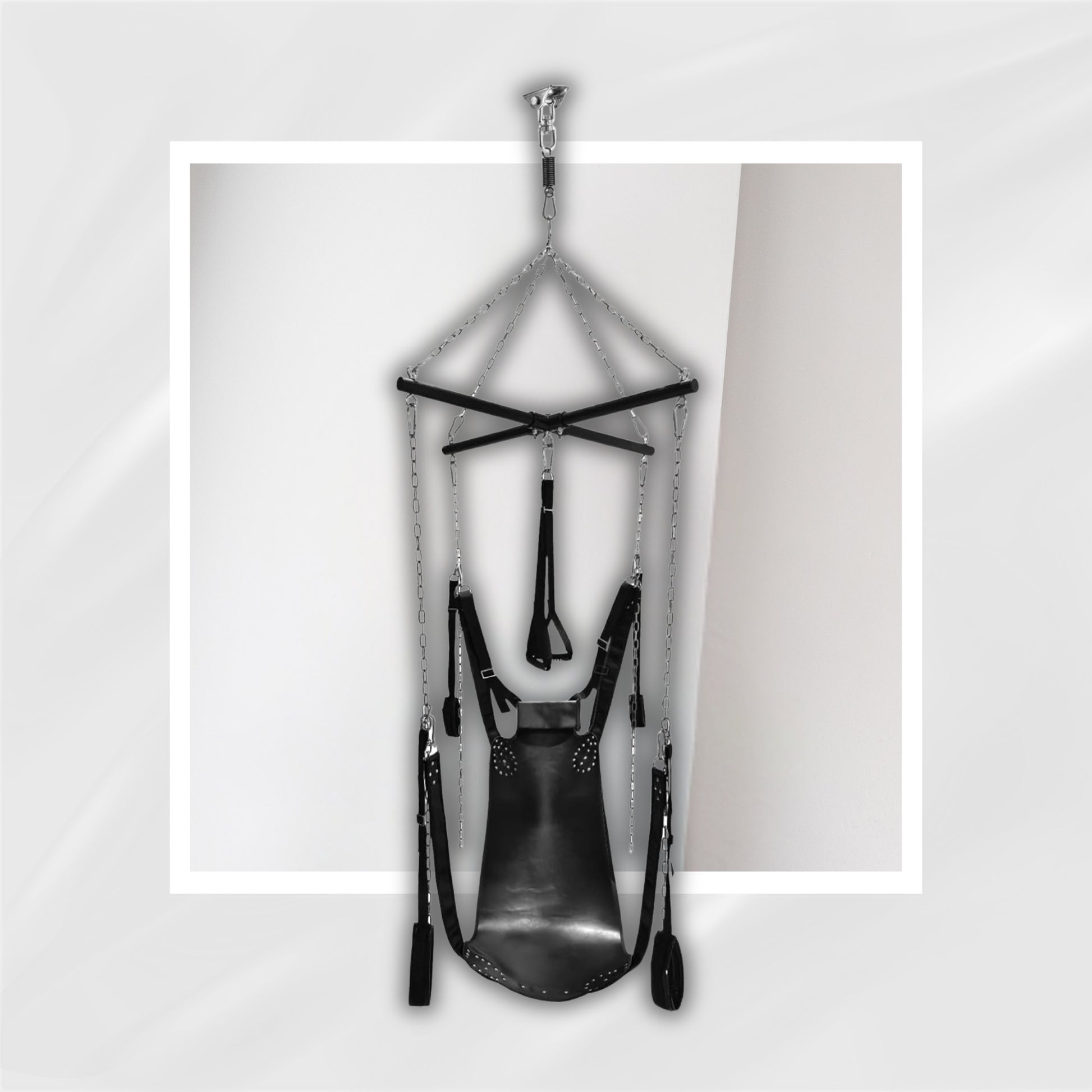 WeightlessLuxe Ceiling Sex Swing – Steel Frame, Leather Seat, 800 Lb