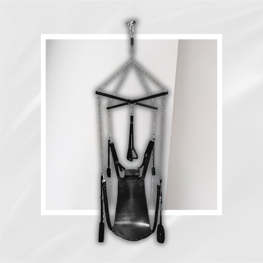 WeightlessLuxe Ceiling Sex Swing – Steel Frame, Leather Seat, 800 Lb