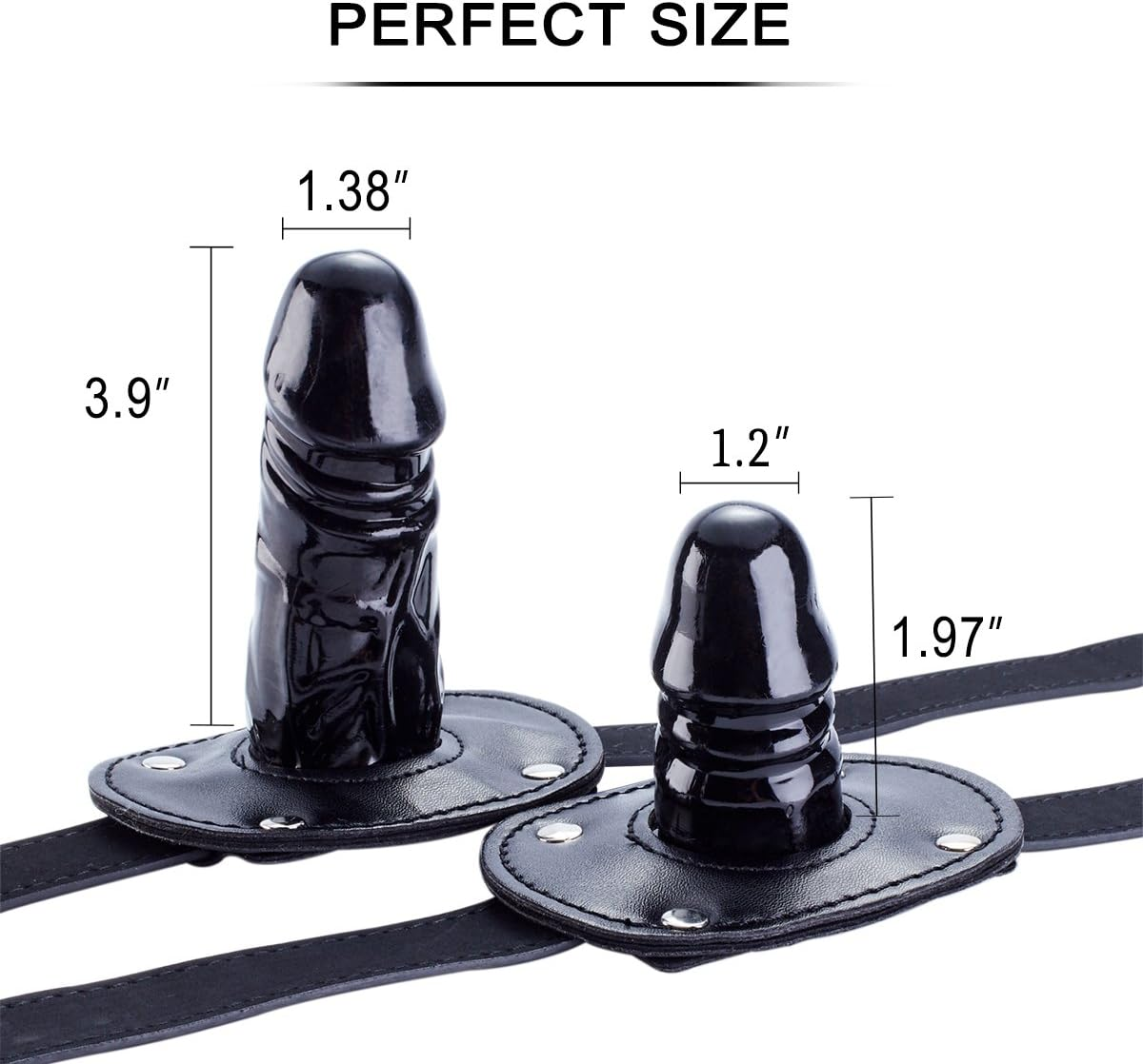 SubmissionX Lockable Penis Mouth Gag – Leather Strap, Body-Safe