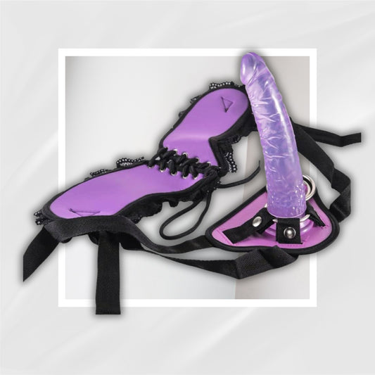 LaceAllure Realistic Strap-On Dildo | 7.8" Removable, 3 O-Rings 