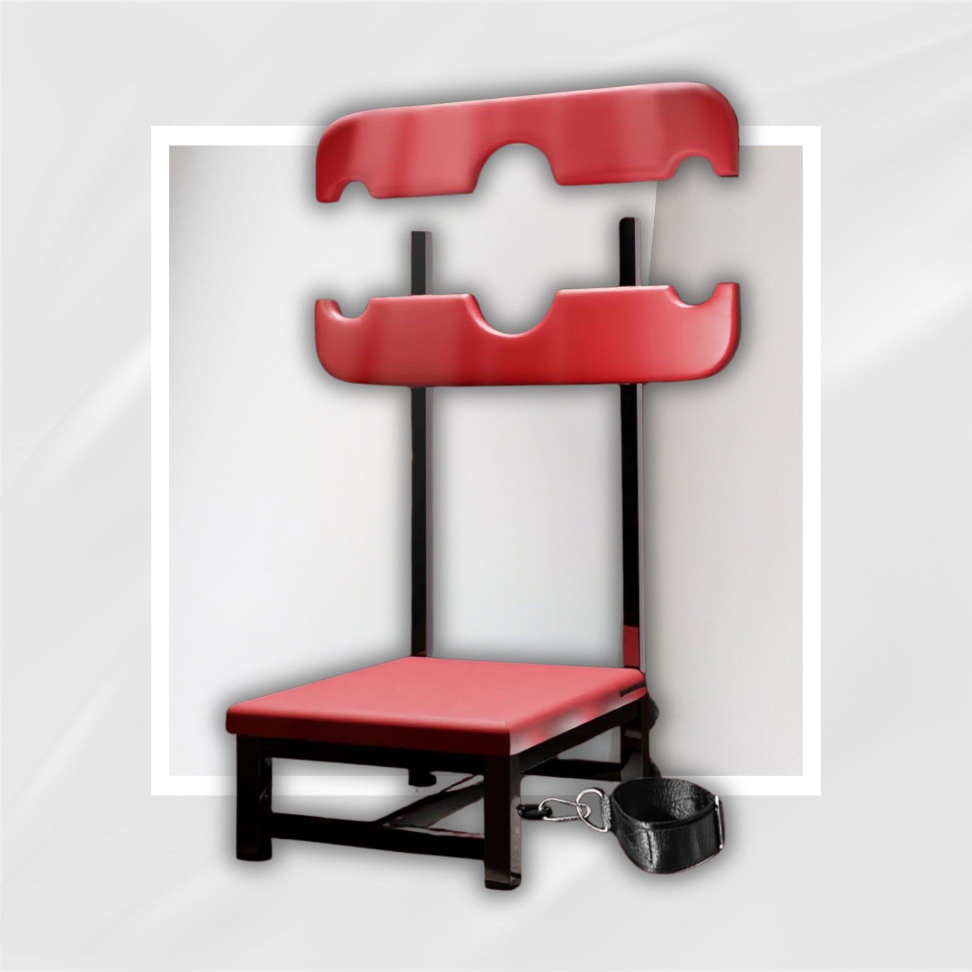 SubmissionThrone Bondage Bench – PU Leather Seat, Steel