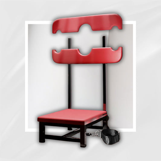 SubmissionThrone Bondage Bench – PU Leather Seat, Steel