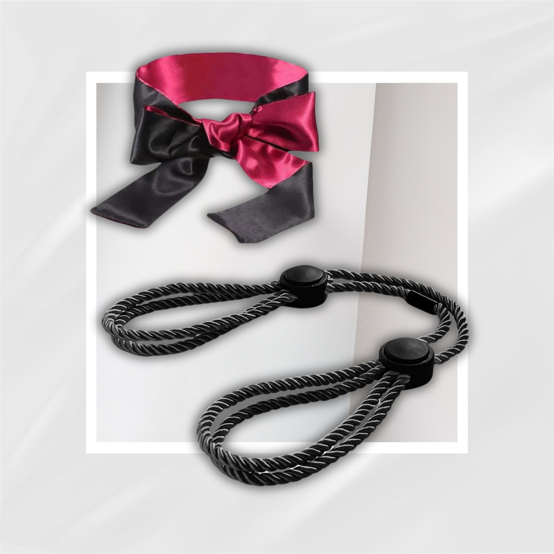 MidnightBind Adjustable Bondage Restraint Kit & Satin Blindfold Set