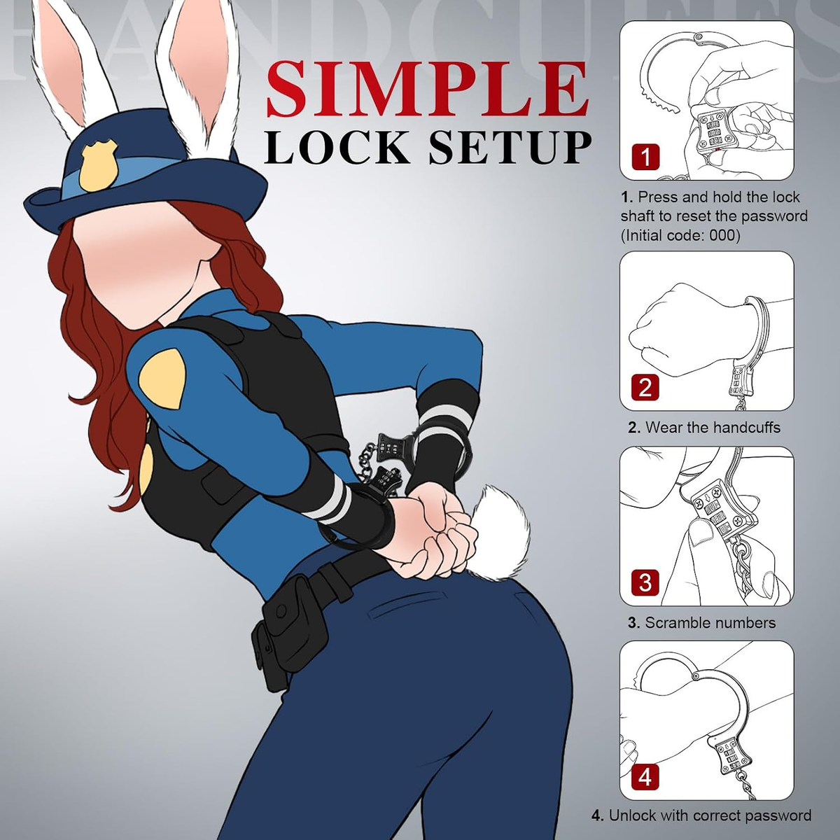 CipherLock BDSM Combination Handcuffs