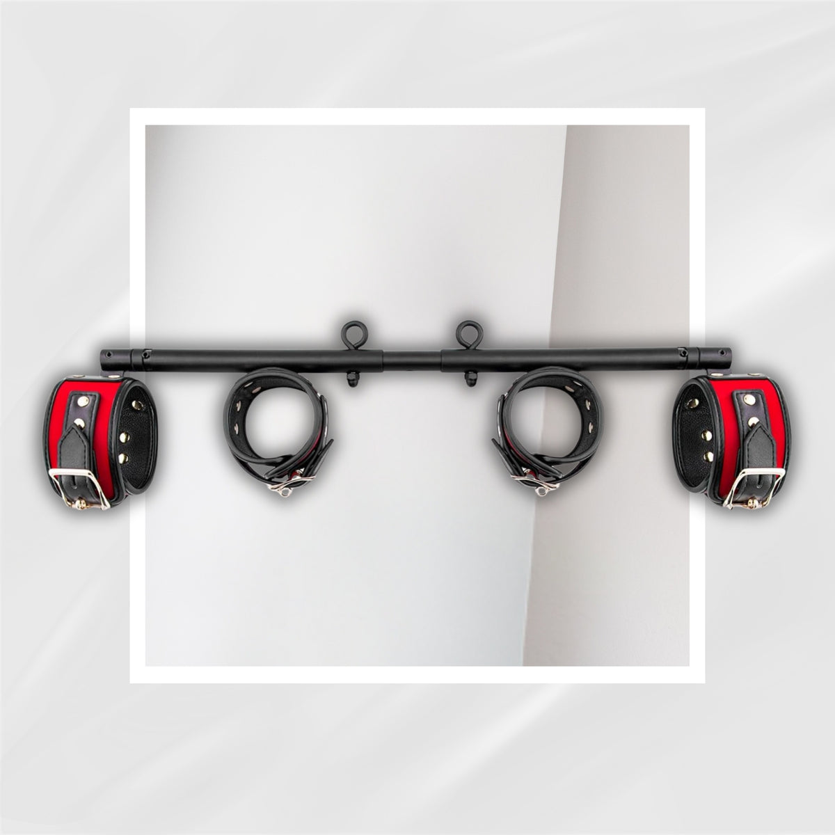 CaptiveSteel Locking BDSM Spreader Bar & Cuffs