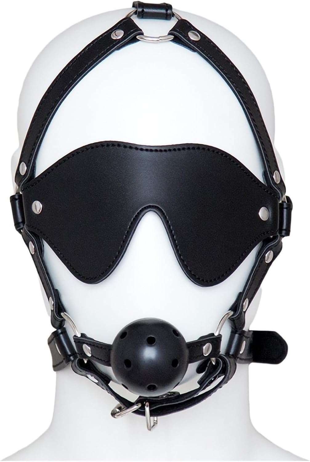 BlackoutBound BDSM Blindfold & Ball Gag Mask