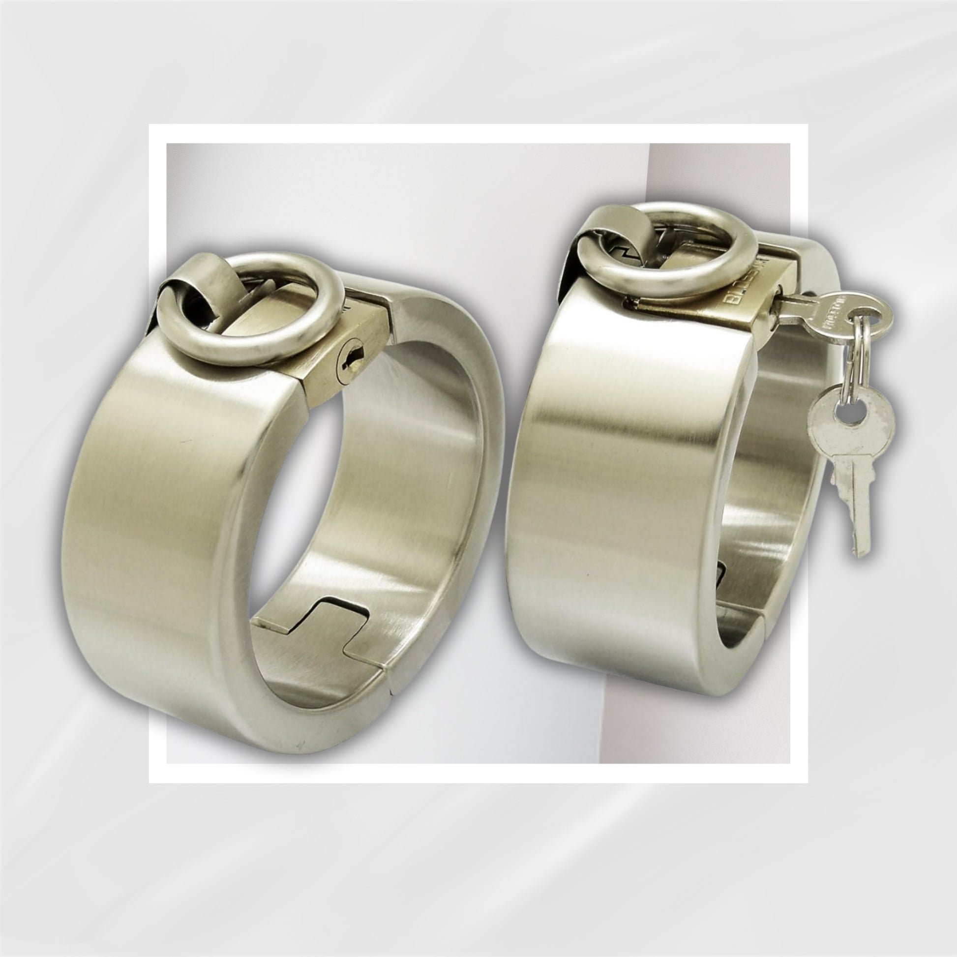 MidnightForge Stainless Steel Locking BDSM Wrist & Ankle Cuffs