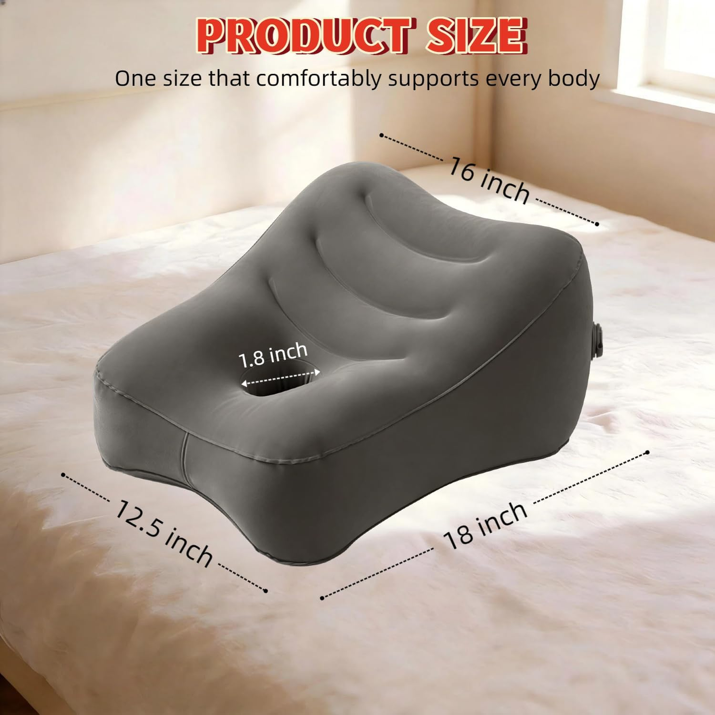 DuskFall Inflatable Sex Cushion with Toy Mount | Hands-Free, Couples