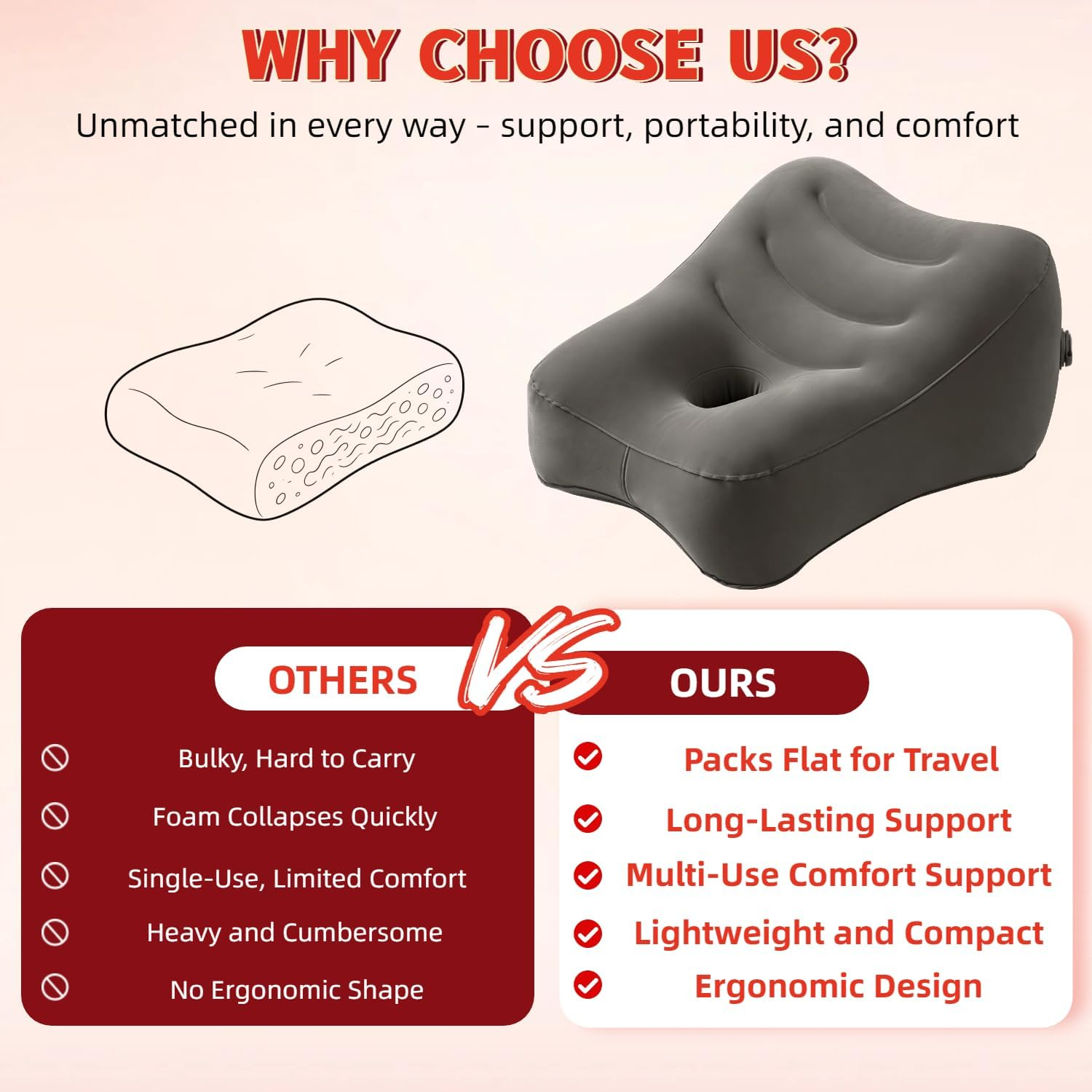 DuskFall Inflatable Sex Cushion with Toy Mount | Hands-Free, Couples