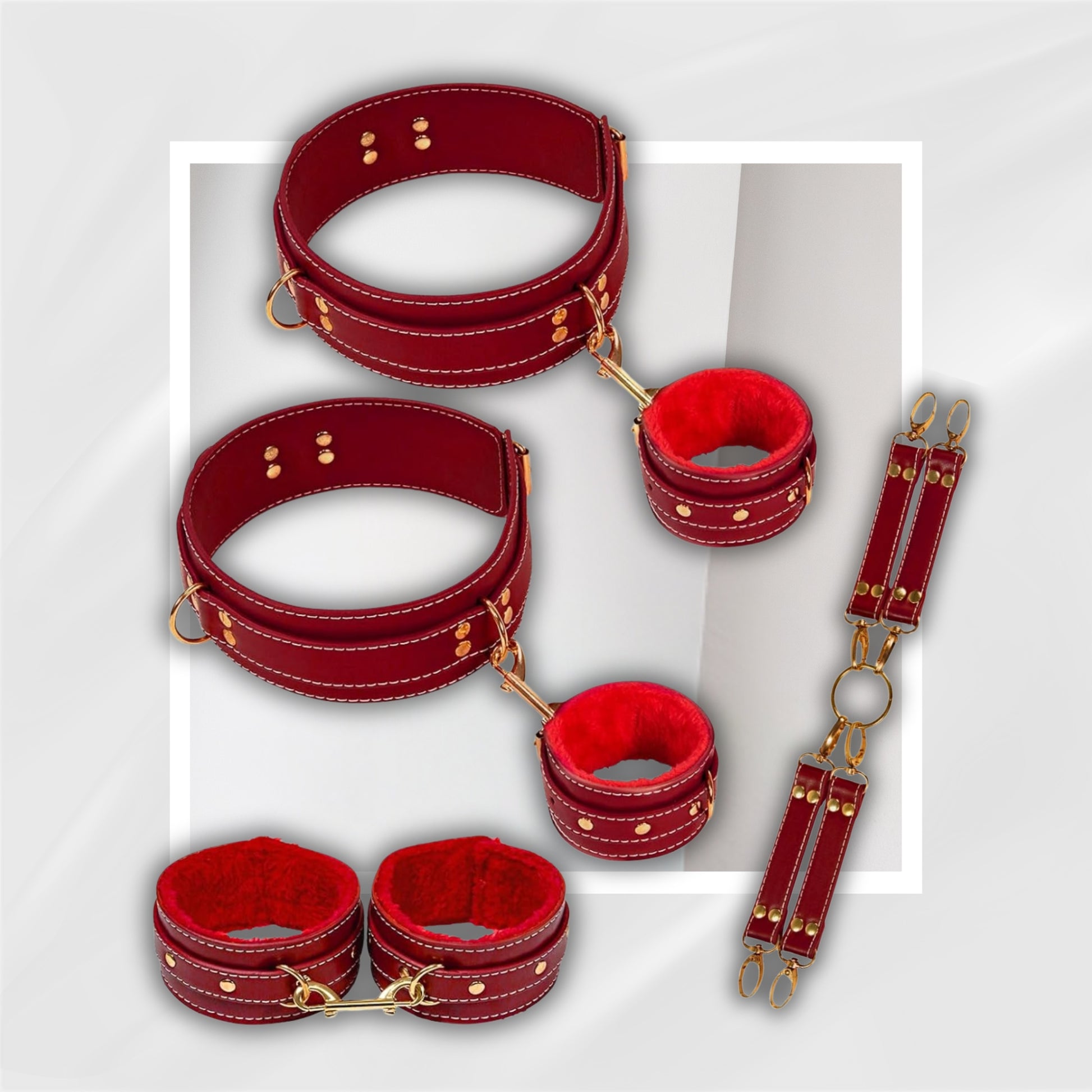 CrimsonSubmission 4-Piece BDSM Bondage Restraint Kit