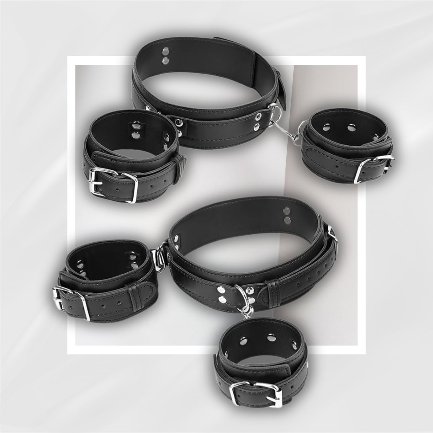 NightShade 6pc BDSM Thigh & Wrist Cuffs Set | Sex Restraints