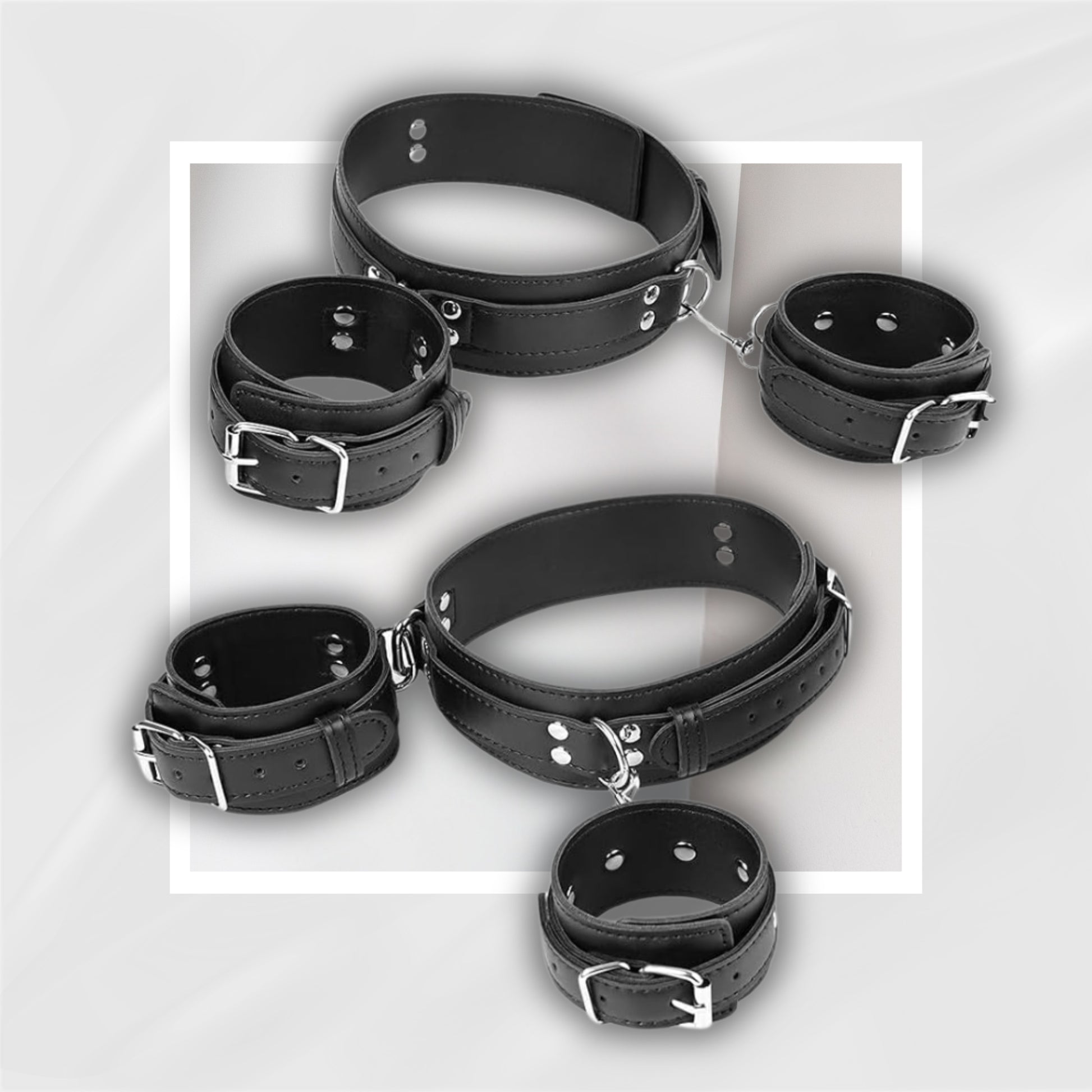 NightShade 6pc BDSM Thigh & Wrist Cuffs Set | Sex Restraints