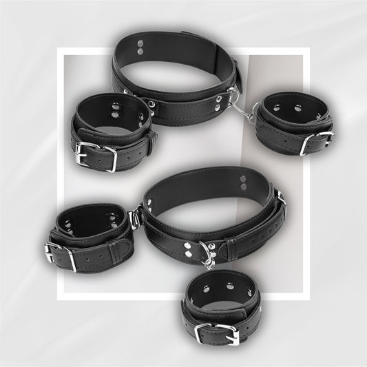 NightShade 6pc BDSM Thigh & Wrist Cuffs Set | Sex Restraints