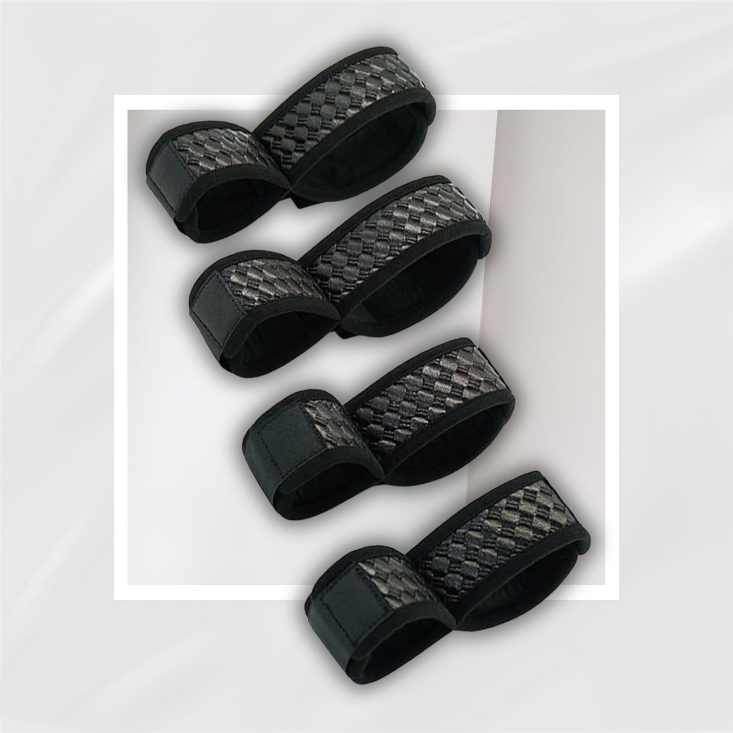 NoirVelvet 4pc BDSM Bondage Kit for Couples | Vegan Leather Restraints