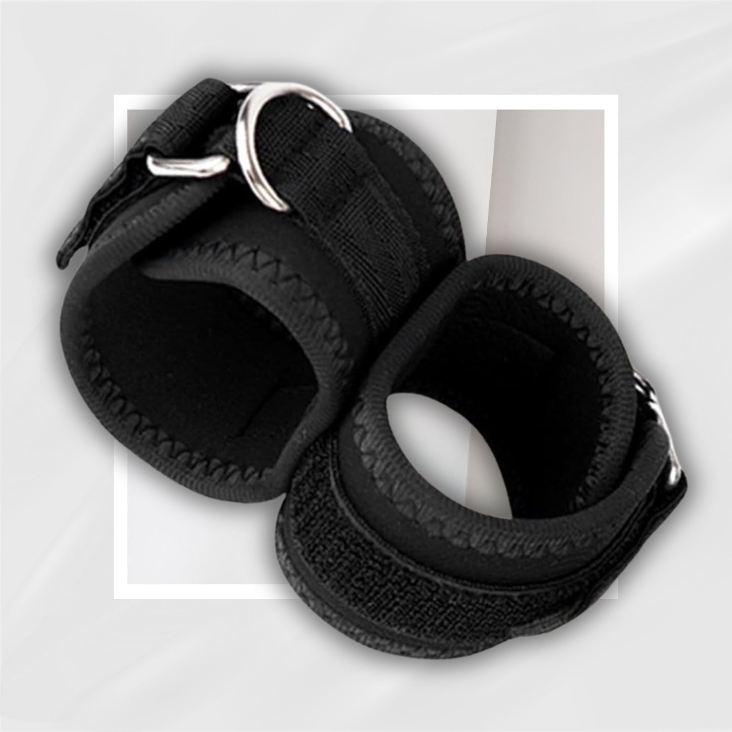 Bound & Ready Adjustable Connected Bondage Cuff Set for Couples | Padded Restraints
