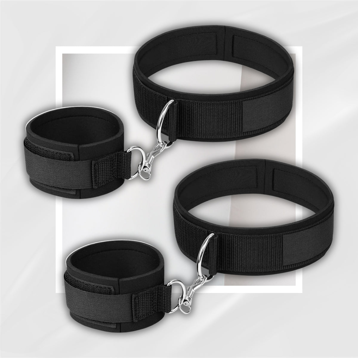 DuskTease Wrist & Thigh BDSM Cuff Restraint Set